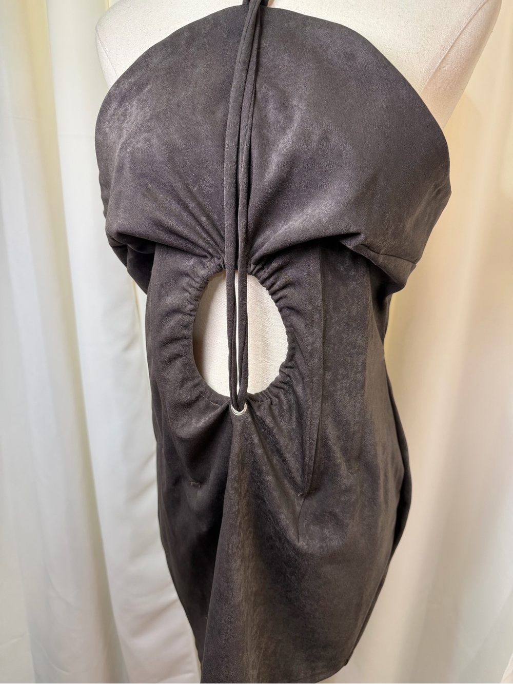Meji Meji ‘Arewa’ Sculpted Halter Dress in “Coco Crush Brown” Size 8 - Picture 9 of 16